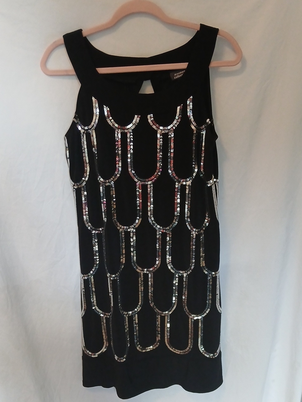 Dress Barn Black Sequin Scallop Mini Dress SEE VIDEO!